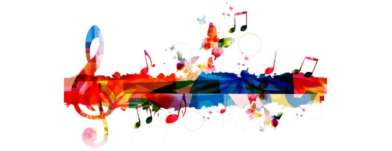Colorful music symbols